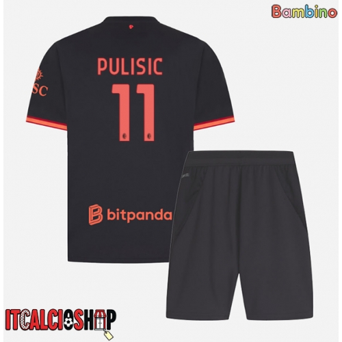 AC Milan Christian Pulisic #11 Terza Maglia Bambino 2026-27 Manica Corta (+ Pantaloni corti)